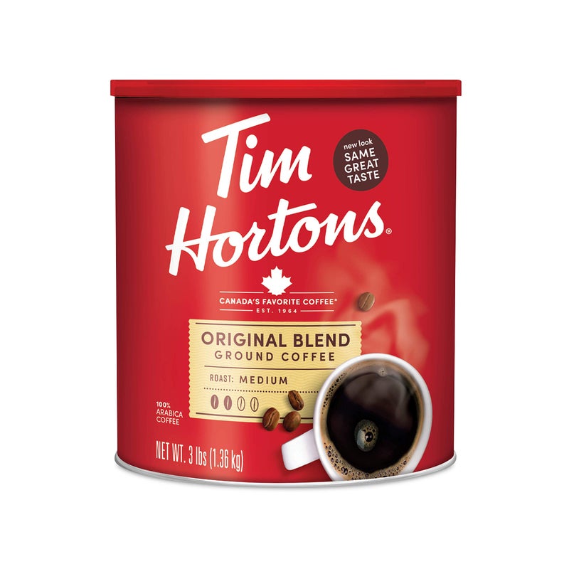 Tim Hortons قهوة تيم هورتونز الأصلية، تحميص متوسط، قهوة مطحونة، القهوة المفضلة في كندا، مصنوعة من 100% حبوب أرابيكا، علبة سعة 48 أونصة - Image 1